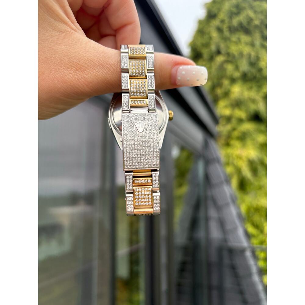 Authentic Rolex Oyster Perpetual Date 1500 34mm Buss Down Natural Diamond Watch - Picture 2 of 10